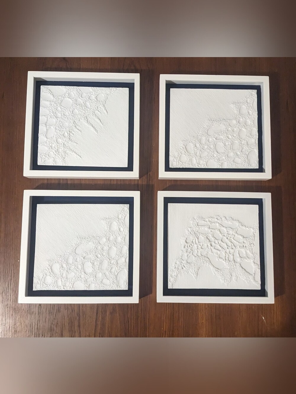3D Wave Wall Decor in Set of 4 | Ashland Modern Coast Collection | 10.875x11.5